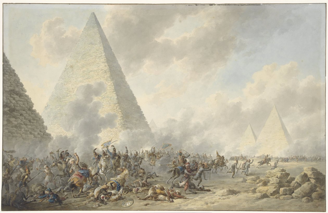Pyramidien taistelu Pyramidien taistelu, 21. heinäkuuta 1798 tekijältä Dirk Langendijk