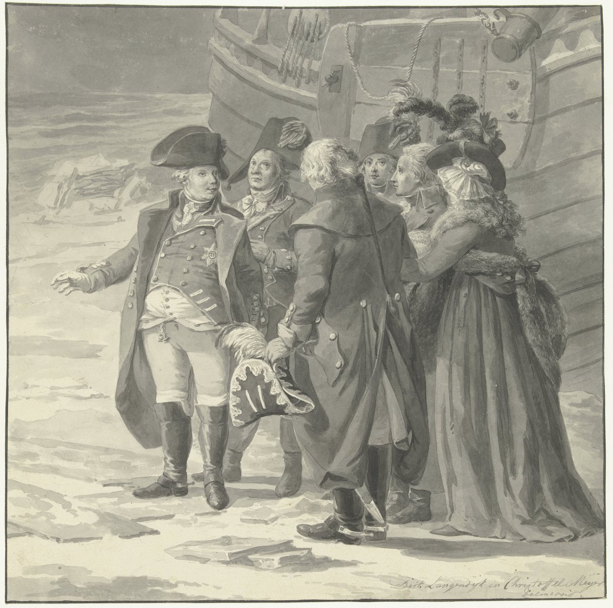 William V:n lähtö Englantiin 18. tammikuuta 1795 tekijältä Dirk Langendijk