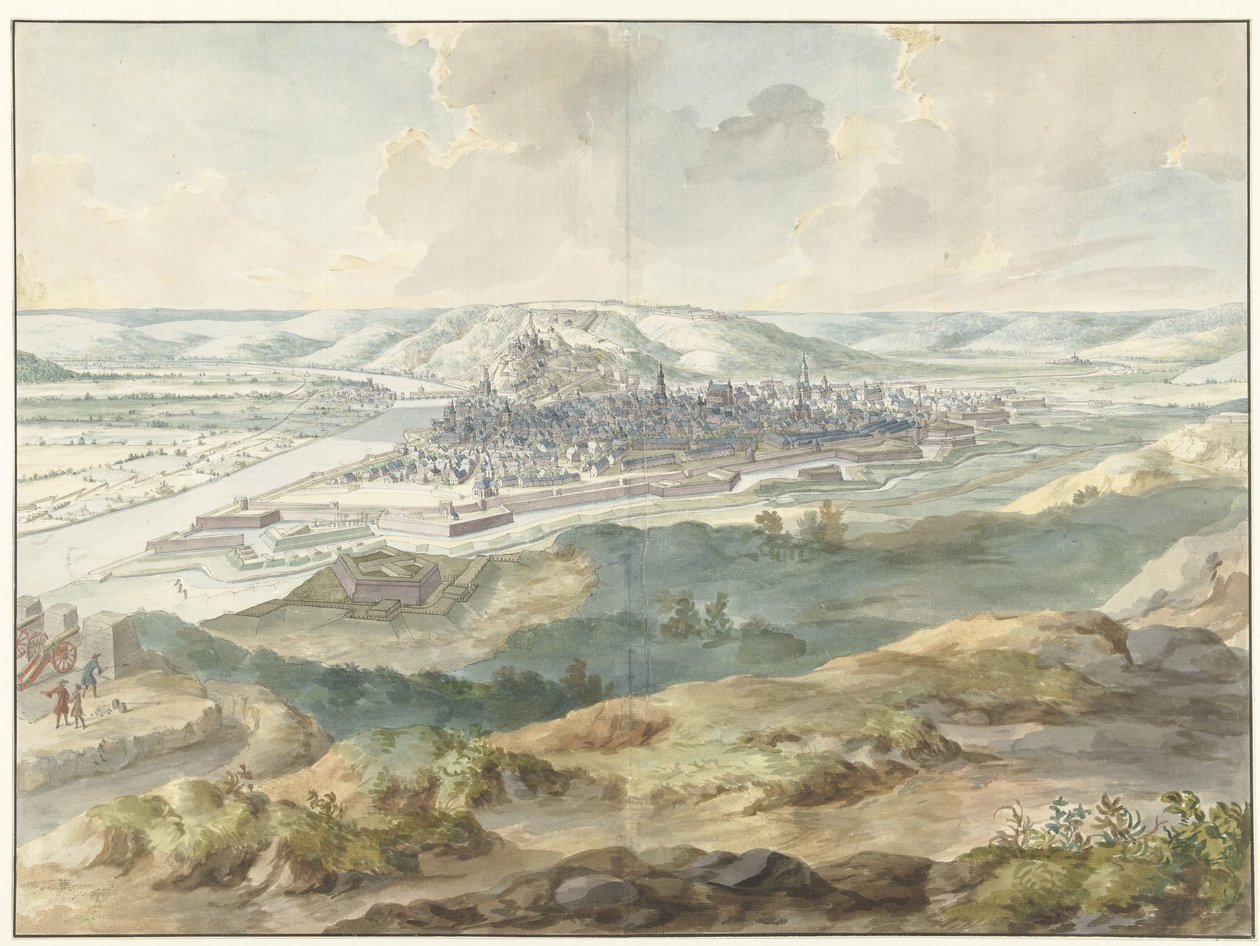 Näkymä Namuriin idästä vuoden 1695 piirityksen aikana tekijältä Dirk Maas