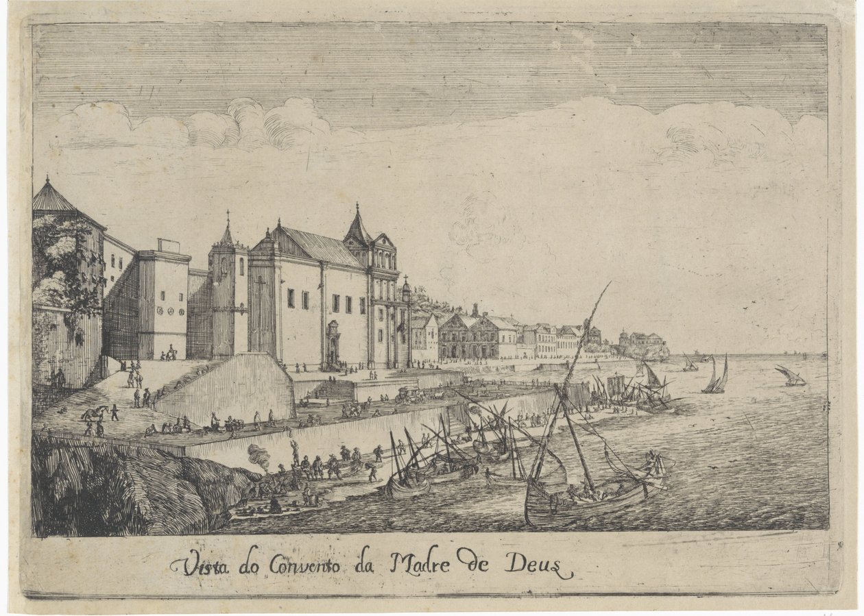 Näkymä Jumalanäidin luostarille Lissabonissa Vista do Convento da Madre de Deus (otsikko esineessä) Näkymät Lissaboniin (sarjan nimi) tekijältä Dirk Stoop