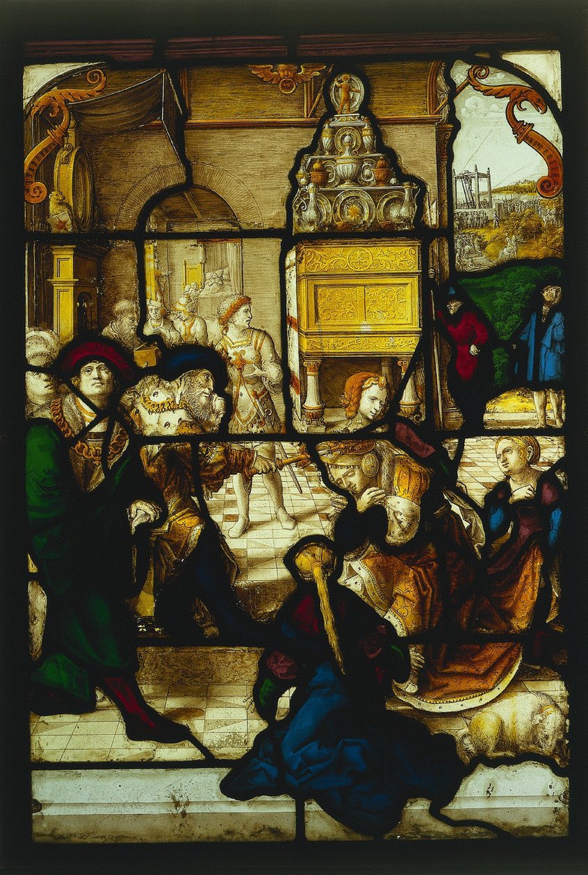 Ester ennen Ahasverusta, n. 1530. tekijältä Dirk Vellert