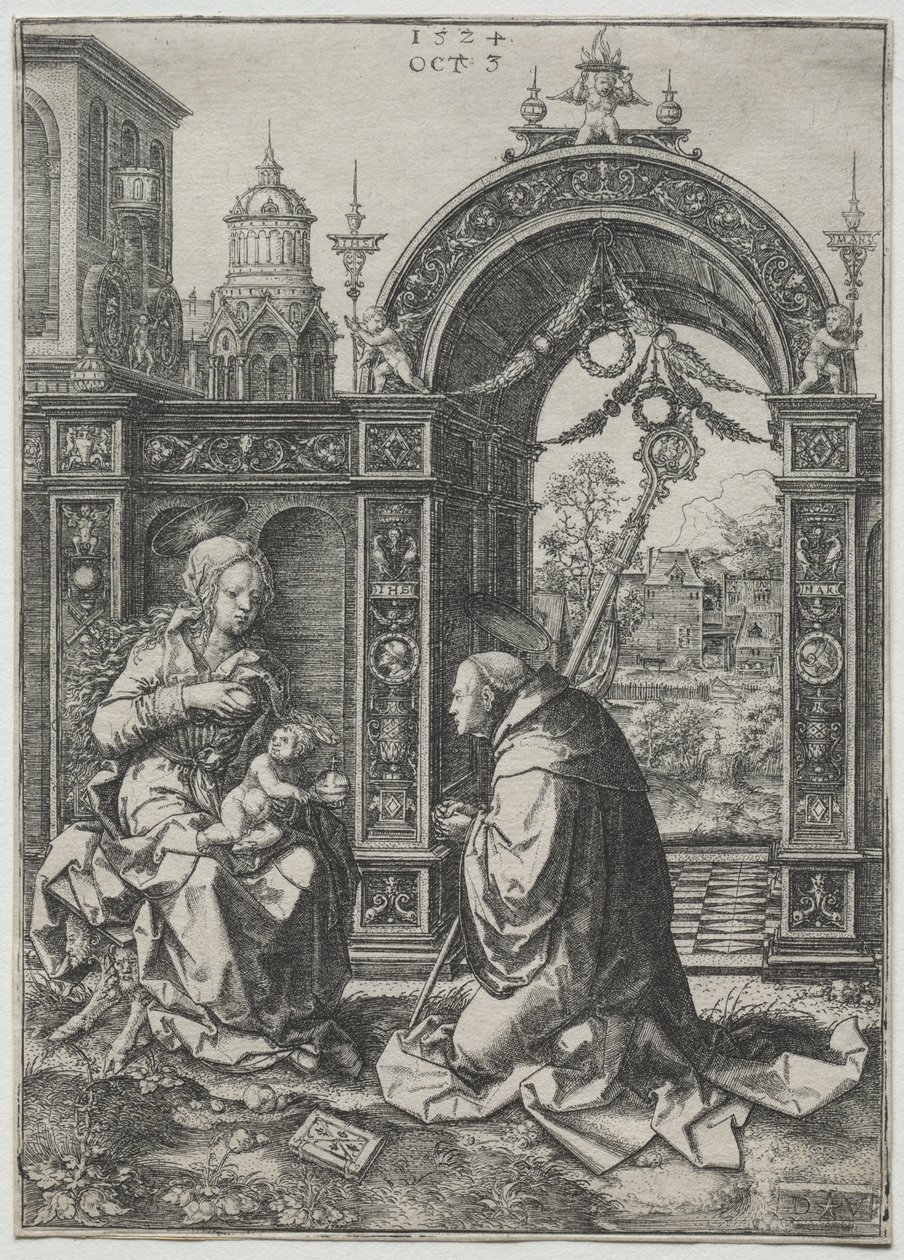 Pyhän Bernardin näky, 1524. tekijältä Dirk Vellert