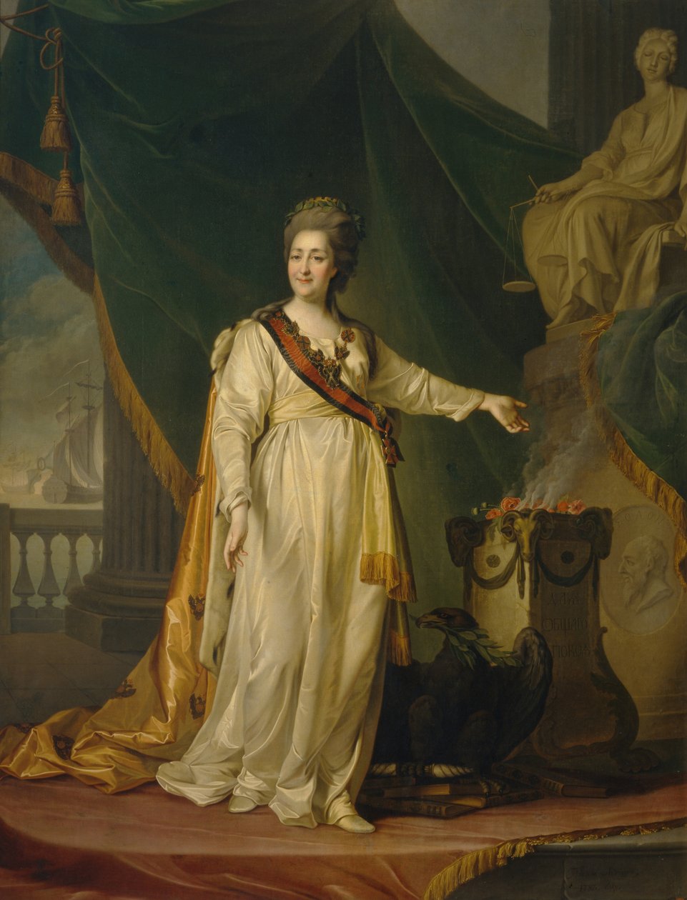 Katariina II lainsäätäjänä oikeuden jumalattaren temppelissä, 1783 tekijältä Dmitri Grigorievich Levitsky