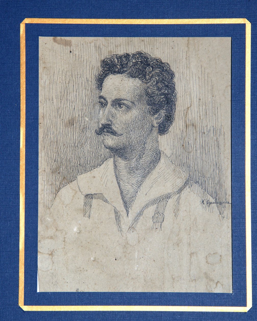 Dekabristin Sergei Krivtsovin muotokuva 1802-1864 tekijältä Dmitri Petrovich Oznobishin