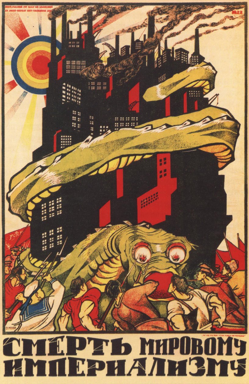 Maailman imperialismin kuolemalle -juliste, 1920 tekijältä Dmitriy Stakhievich Moor