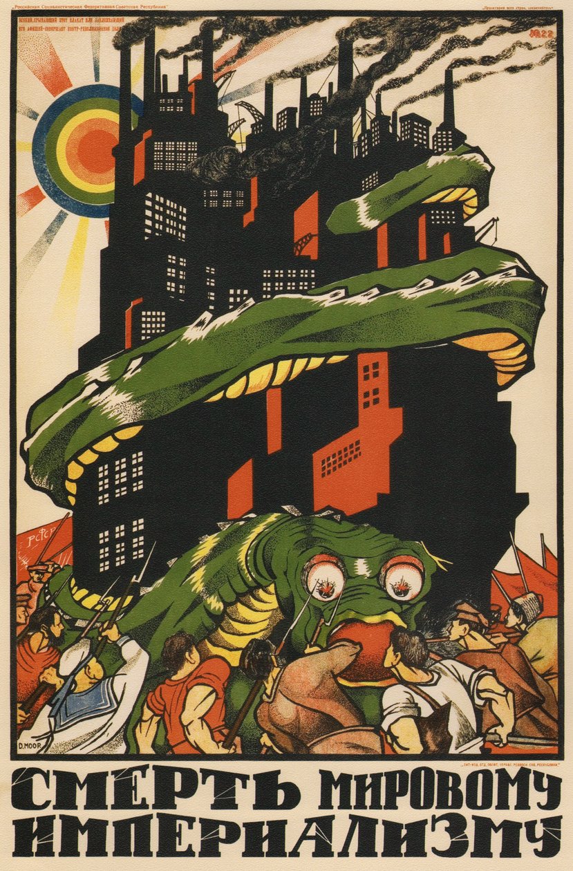 Maailman imperialismin kuolemalle -juliste, 1920 tekijältä Dmitriy Stakhievich Moor