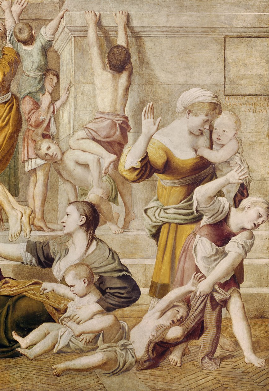 Yksityiskohta St. Ceciliasta, joka jakaa almuja, n. 1612–1615 (438850:n yksityiskohta) tekijältä Domenichino