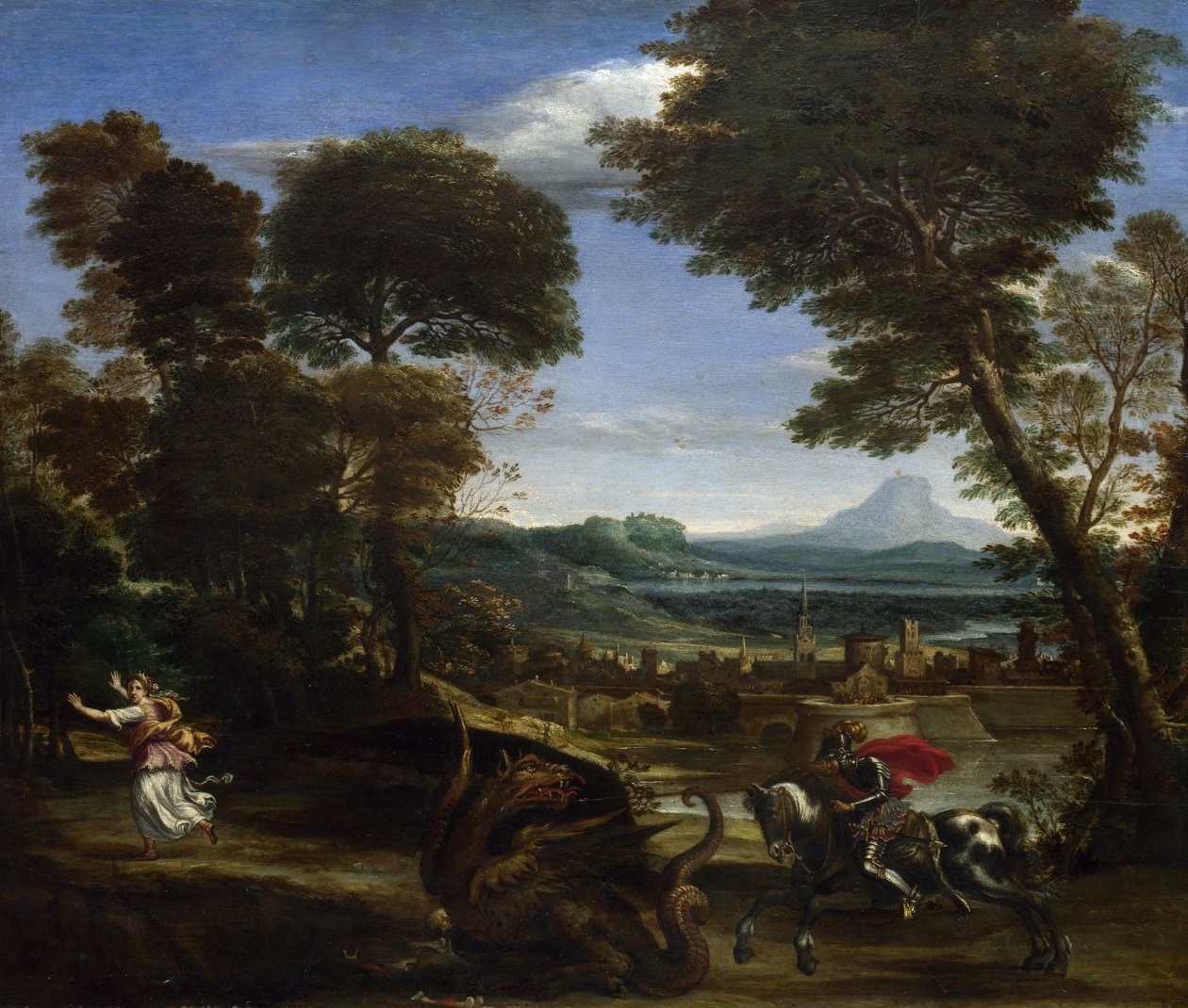 Pyhä George tappaa lohikäärmeen tekijältä Domenichino