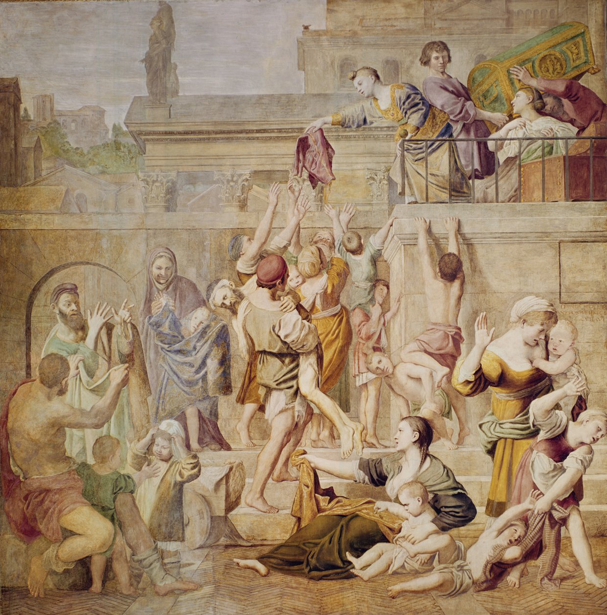 St. Cecilia jakaa almuja, n. 1612-15 tekijältä Domenichino