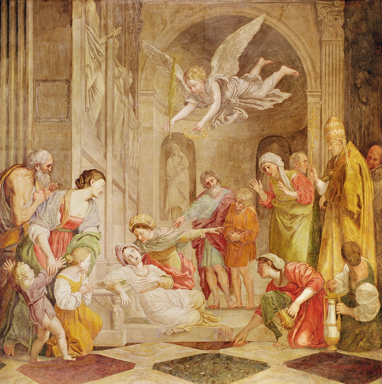 Pyhän Cecilian kuolema, noin 1614 tekijältä Domenichino