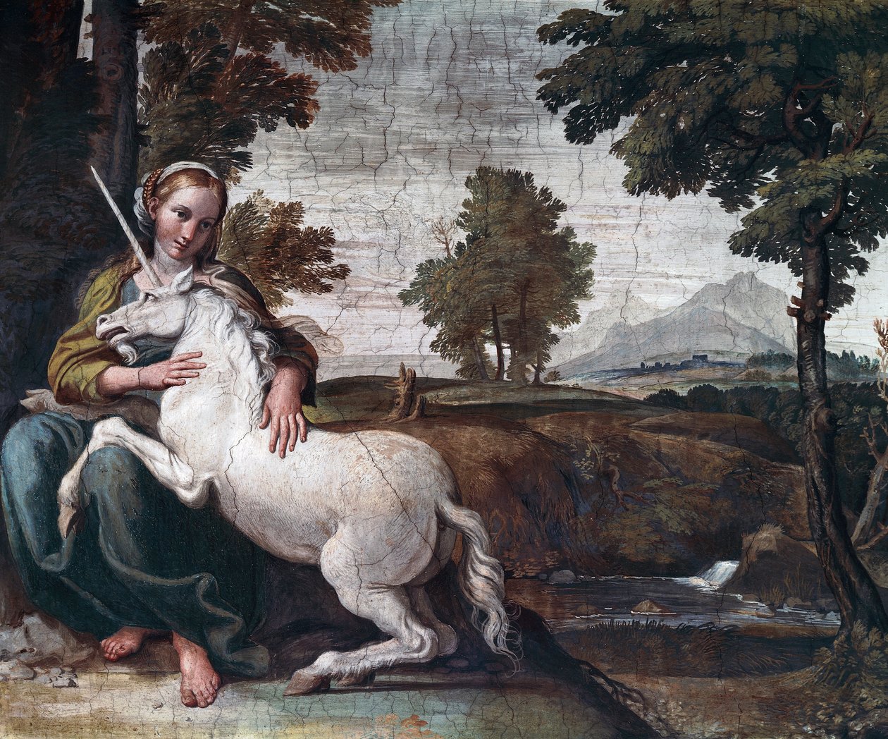 Neitsyt yksisarvisen kanssa tekijältä Domenichino