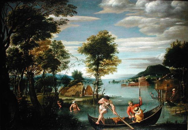 Maisema veneillä (öljy kankaalle) tekijältä Domenichino