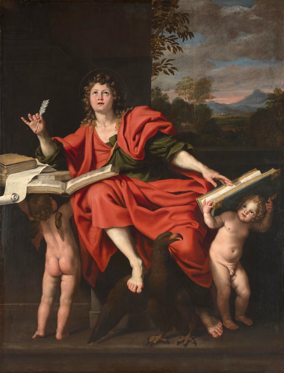 Pyhä Johannes evankelista tekijältä Domenichino (1581 1641)