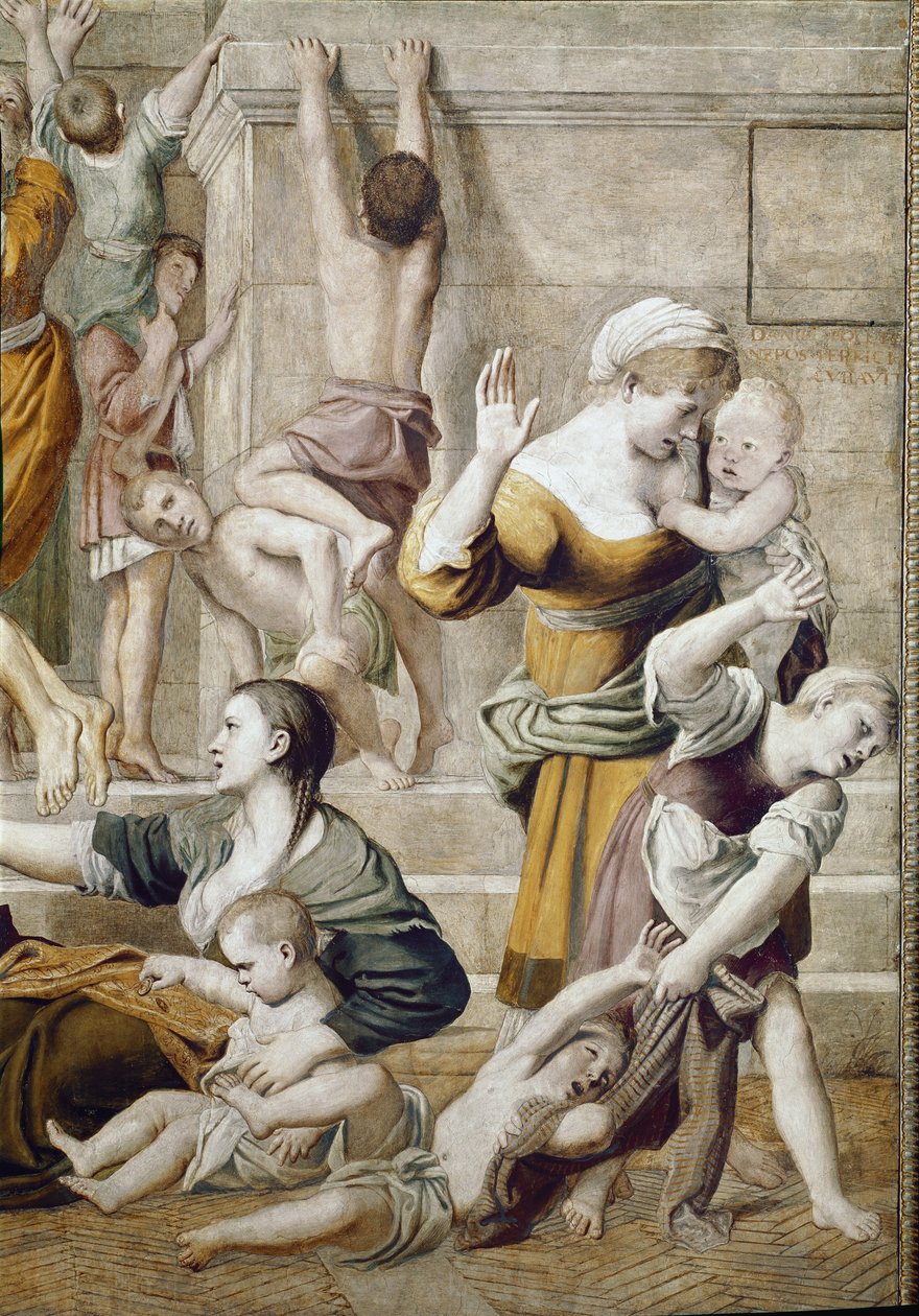 Pyhän Cecilian tarina: Aumone of St. Cecilia, yksityiskohta (Fresko tekijältä Domenichino