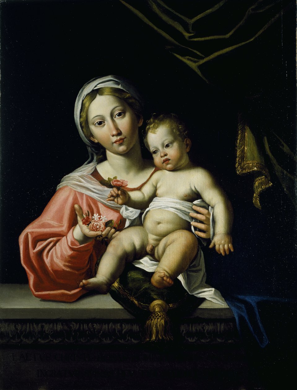 Madonna della Rosa, ennen vuotta 1627 (öljy kankaalle) tekijältä Domenichino