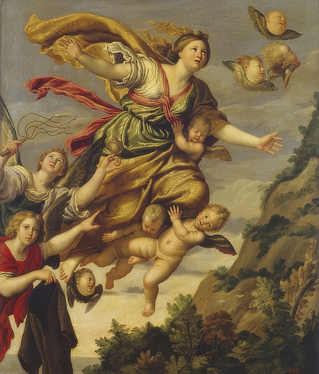 Pyhän Maria Magdaleenan taivaaseenastuminen. Noin 1620 tekijältä Domenichino