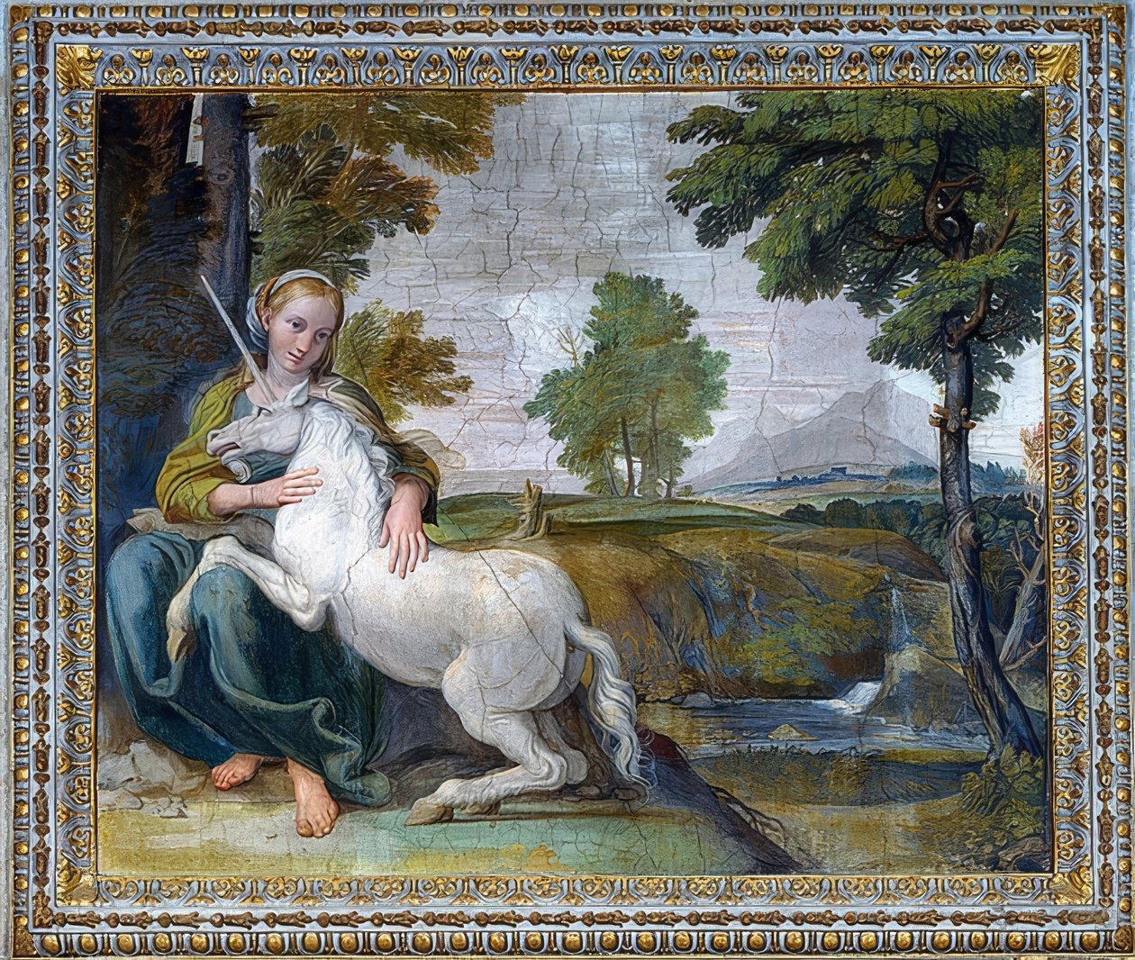 Neitsyt yksisarvisen kanssa. 1604-05 tekijältä Domenichino