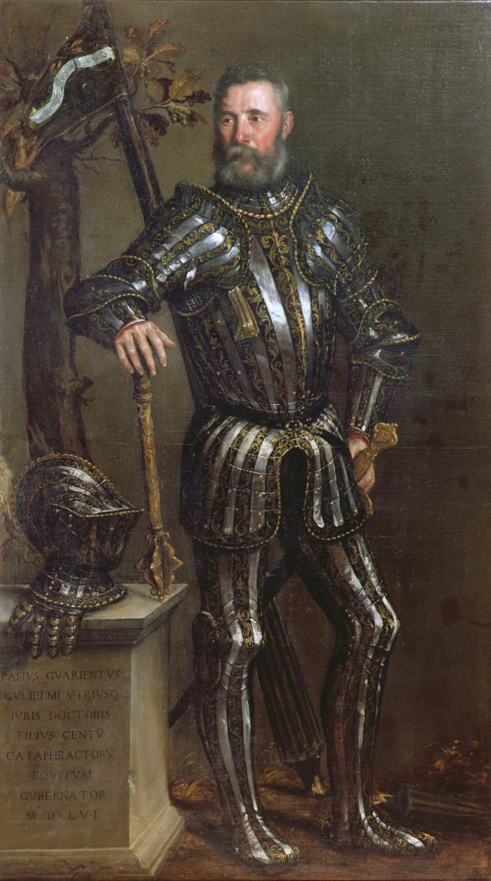 Pase Guarientin (1500-c.63), venetsialaisen ritarin ja aatelisen muotokuva tekijältä Domenico Brusasorci