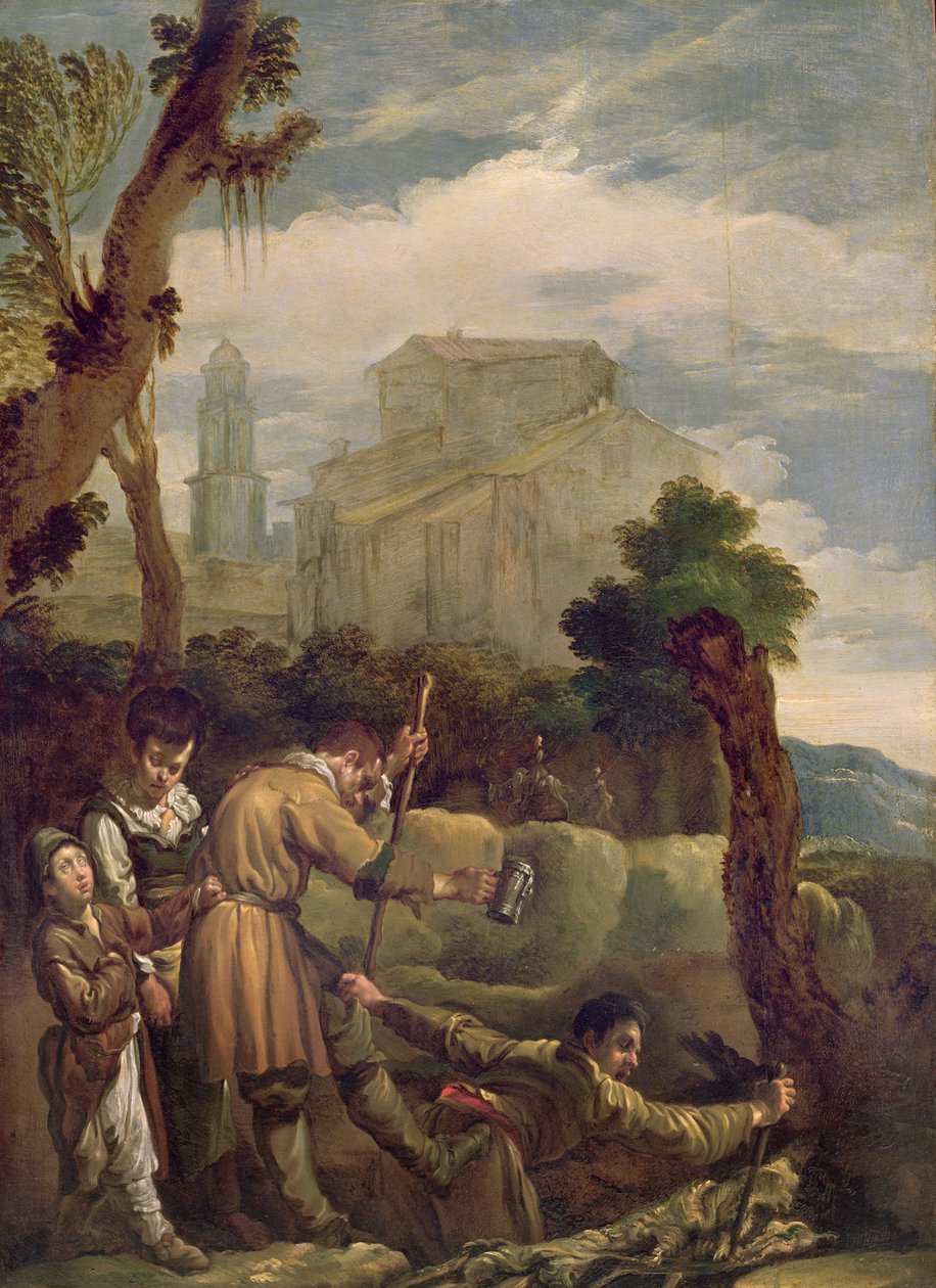 Sokeat johtavat sokeita, 1621-22 (paneeli) tekijältä Domenico Fetti or Feti
