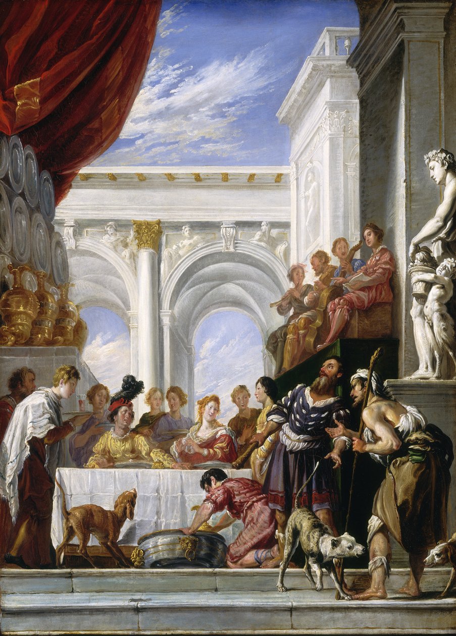 Vertaus Lasaruksesta ja rikkaasta miehestä, 1618-28 tekijältä Domenico Fetti or Feti
