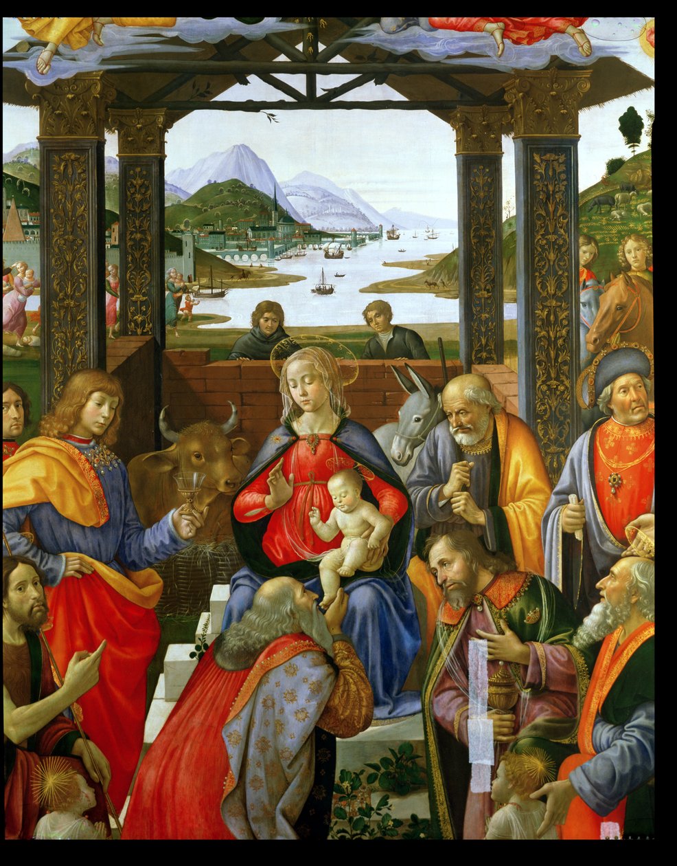 Maagisten palvominen, 1488 tempera taululle, yksityiskohta kuvasta 120249. tekijältä Domenico Ghirlandaio
