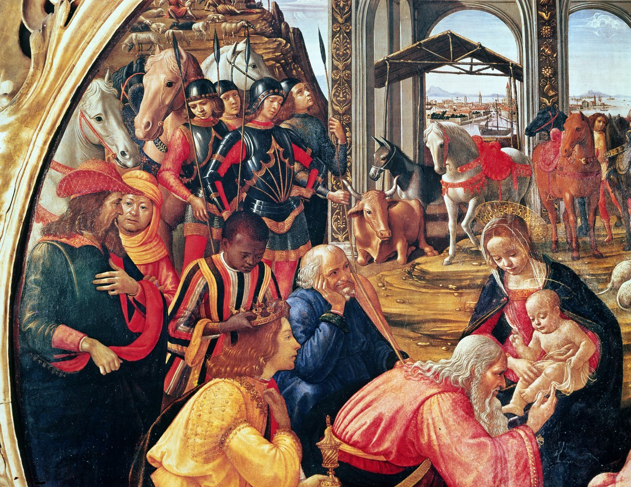Maagien palvonta, yksityiskohta, 1487 tekijältä Domenico Ghirlandaio