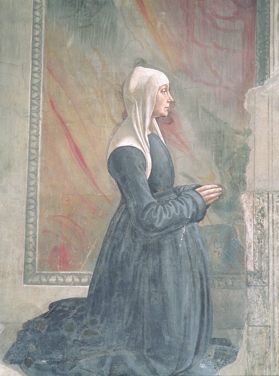Muotokuva Sassetti-suvun naisjäsenestä, Pyhän Franciscuksen syklistä, Sassettin kappeli, 1483 tekijältä Domenico Ghirlandaio