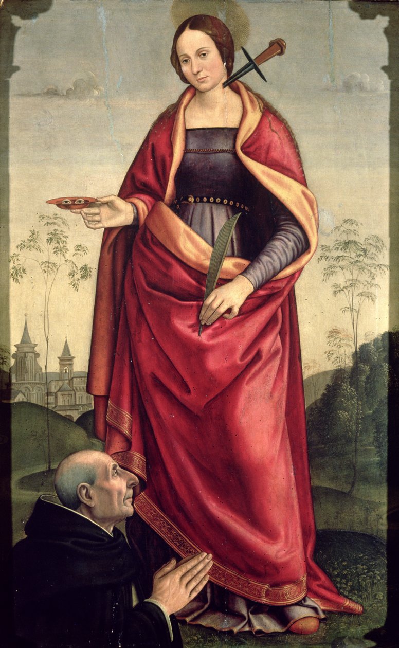 St. Lucy ja lahjoittaja tekijältä Domenico Ghirlandaio
