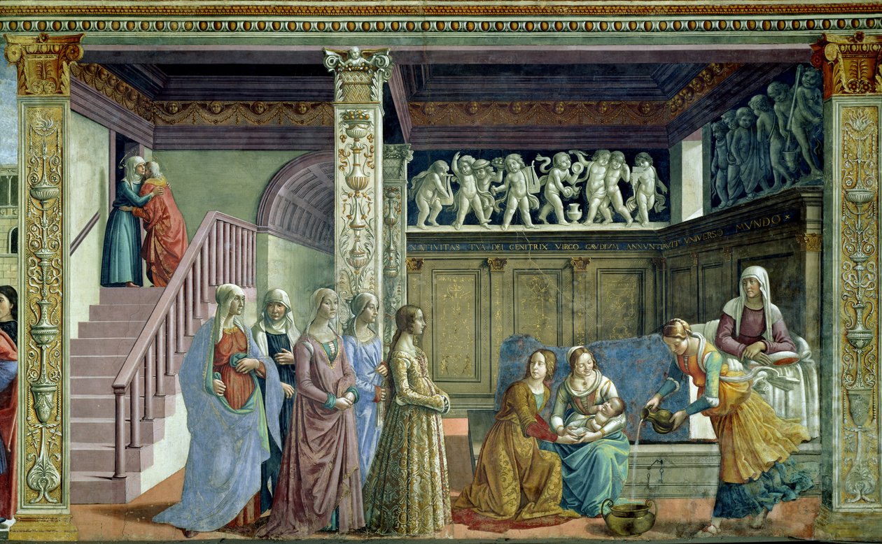 Neitsyen syntymä, 1486-1490 (katso lisätietoja numerosta 124357) tekijältä Domenico Ghirlandaio