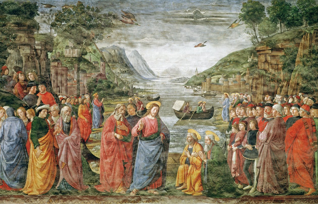 SS:n kutsumus. Pietari ja Andreas, 1481 tekijältä Domenico Ghirlandaio