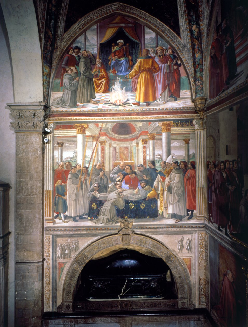 Tulioikeudenkäynti ja Pyhän Franciscuksen kuolema, St. Francisuksen elämä, sykli, 1480-85 tekijältä Domenico Ghirlandaio