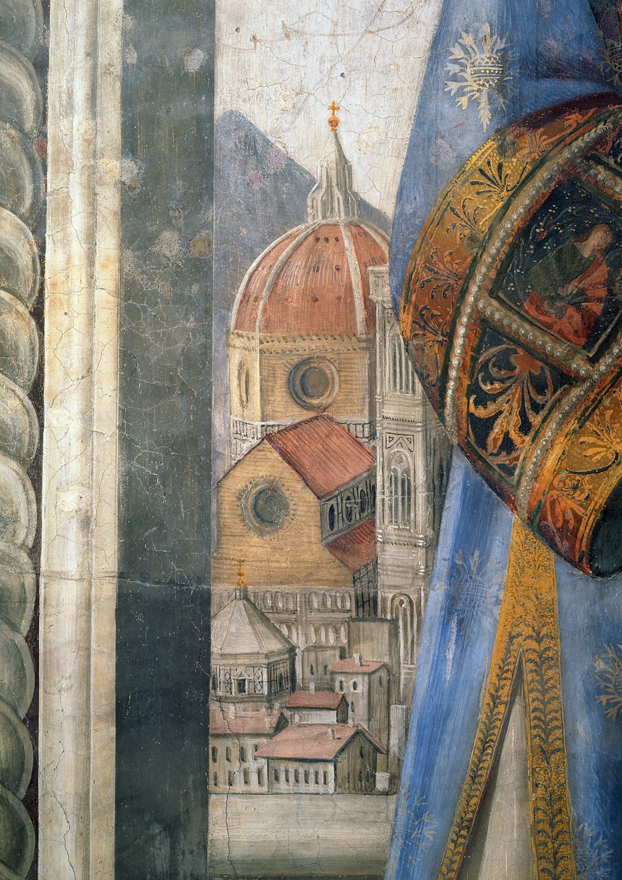 Duomo, yksityiskohta Sala dei Giglin freskosta, c1470 tekijältä Domenico Ghirlandaio