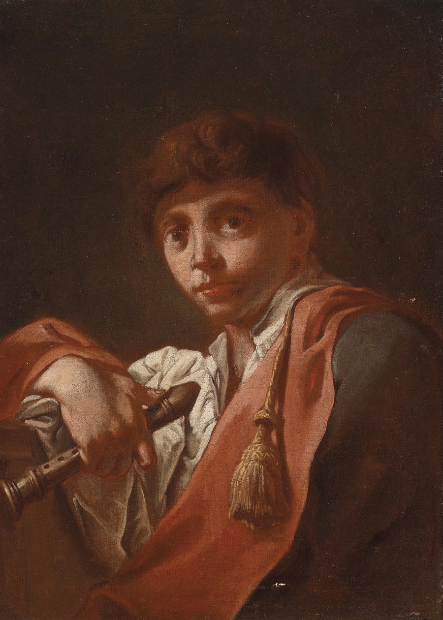 Knabe mit einer Flöte tekijältä Domenico Maggiotto