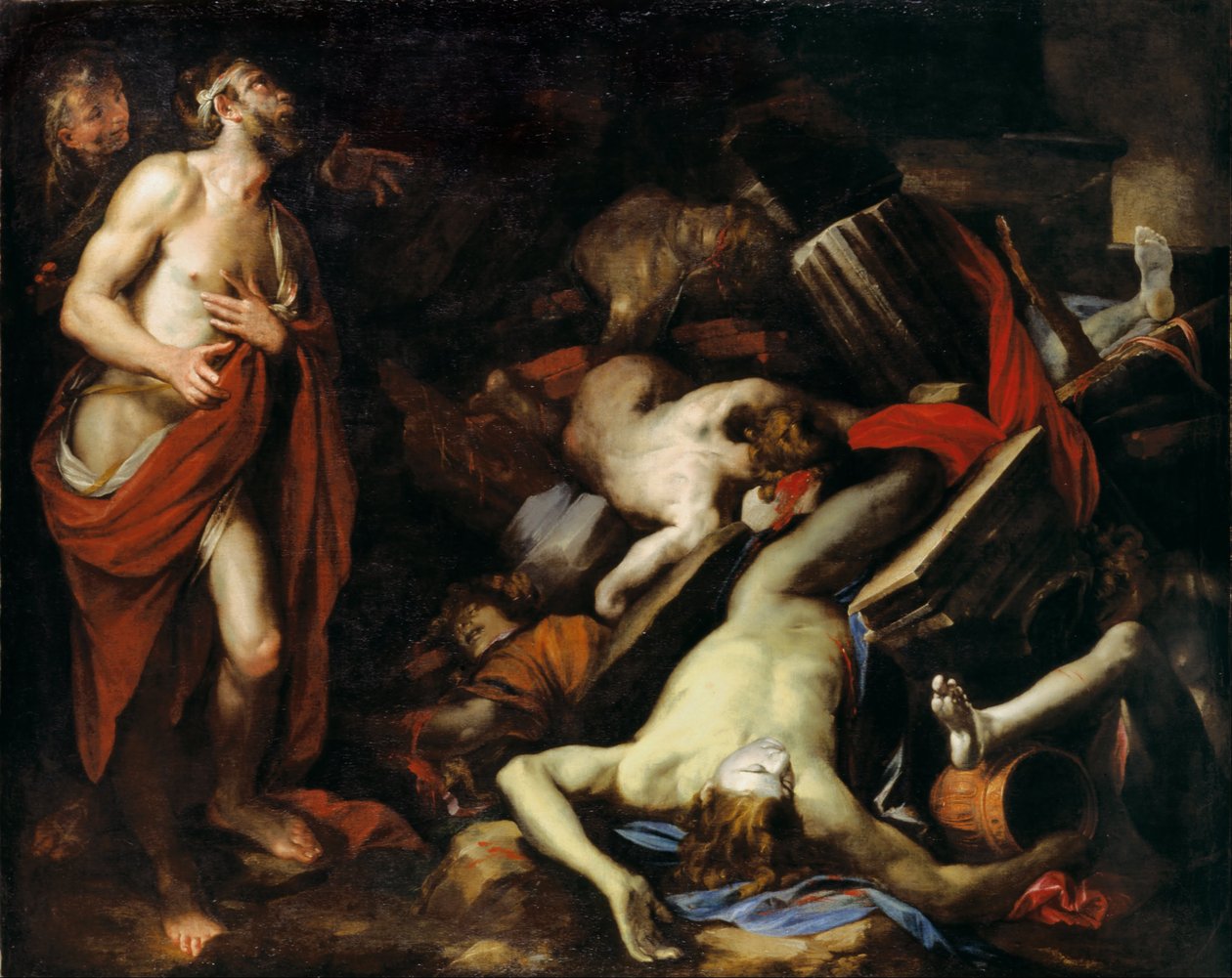 Job ja hänen lapsensa tekijältä Domenico the Elder Piola