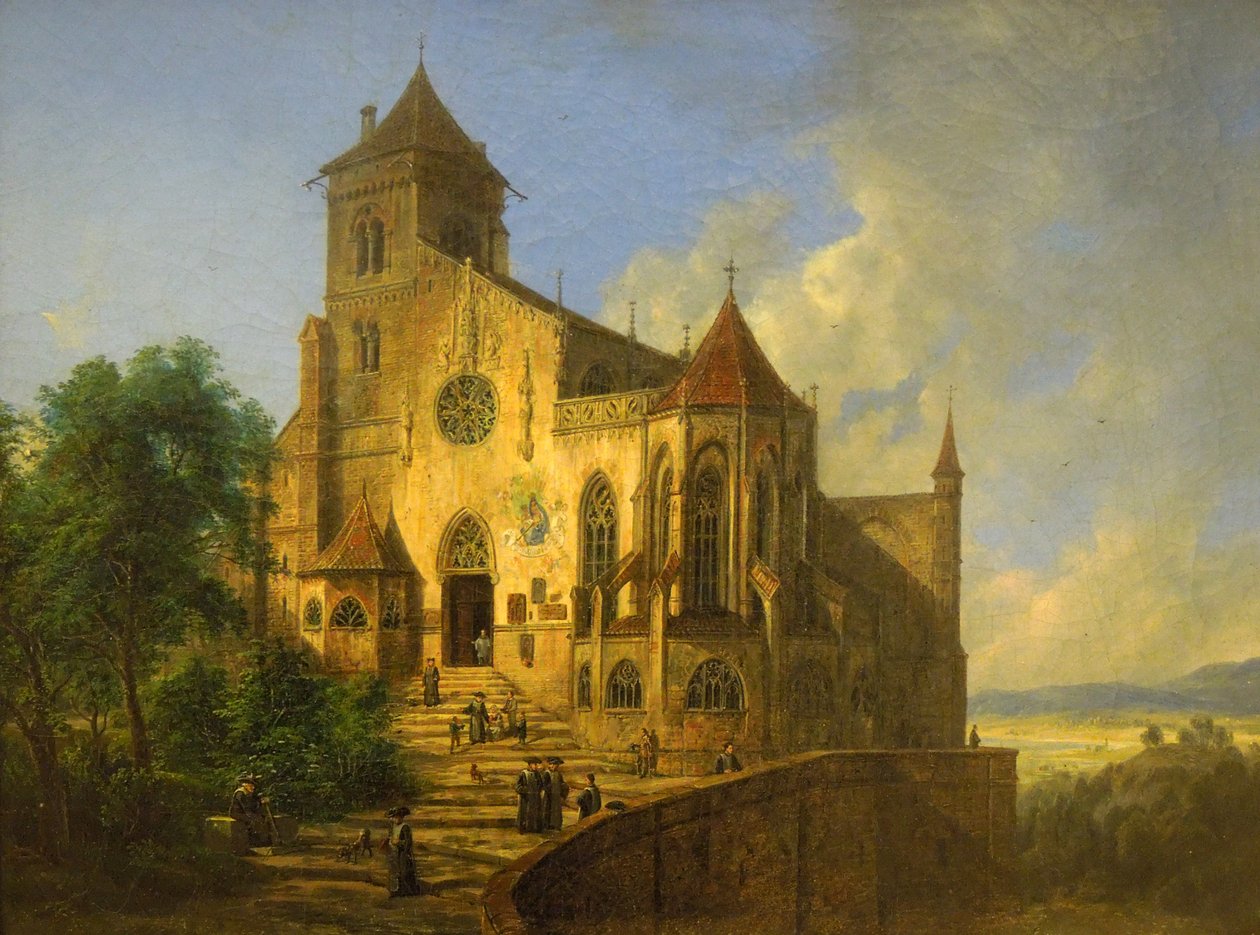 Landschaft mit einer Kirche tekijältä Domenico Quaglio the Younger