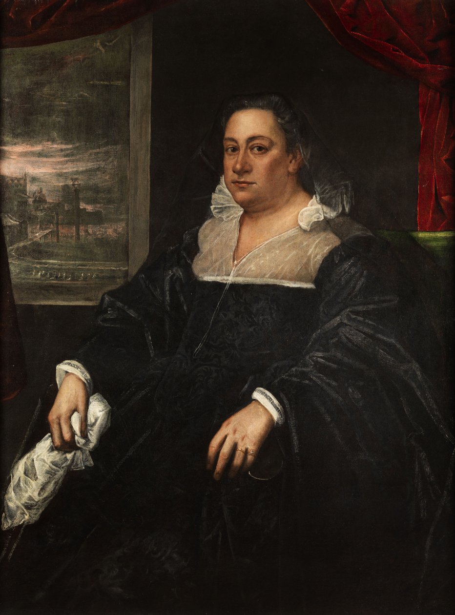 Porträt einer Dogaressa (Gemahlin eines venezianischen Dogen) tekijältä Domenico Robusti Tintoretto