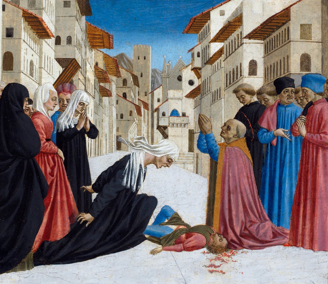 Pyhän Zenobiuksen ihme, 1442-48 (tempera paneelille). tekijältä Domenico Veneziano