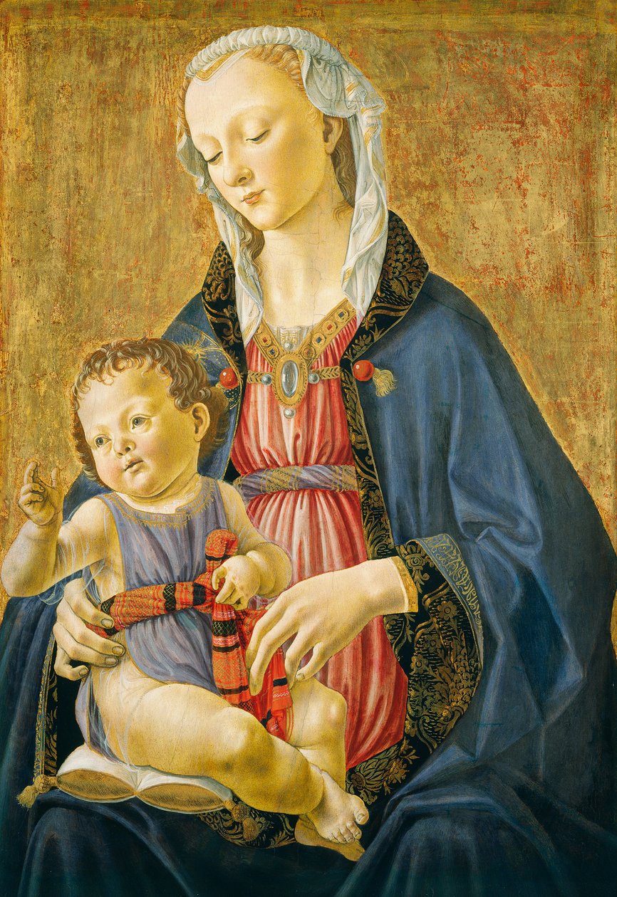 Madonna ja lapsi, n. 1470-75 (lämpötila paneelissa) tekijältä Domenico Ghirlandaio