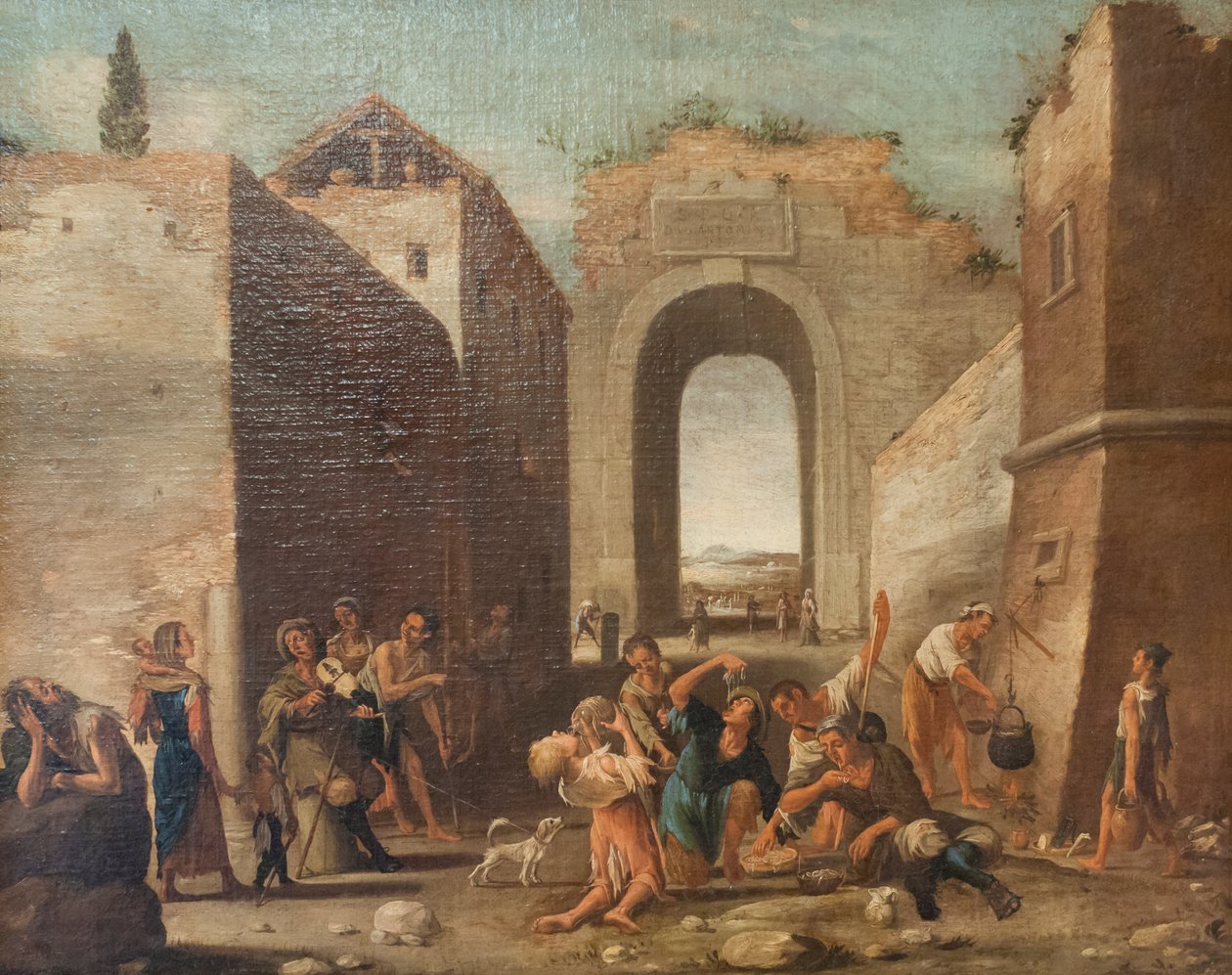 I Maccaronari (öljy kankaalle) tekijältä Domenico (1612 75) Gargiulo