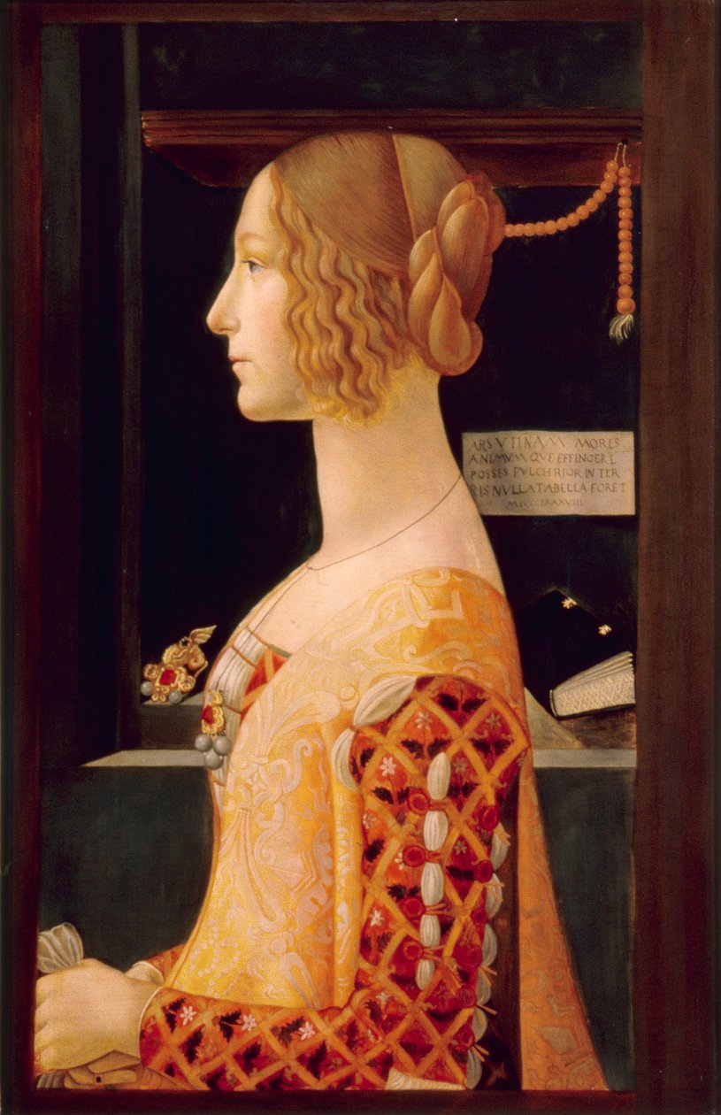 Muotokuva Giovanna Tornabuoni, noin 1899 (öljy paneelille) tekijältä Domenico (after) Ghirlandaio