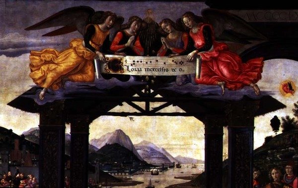 The Adoration of the Magi, 1488 (tempera paneelissa) (yksityiskohta 120249) tekijältä Domenico Ghirlandaio