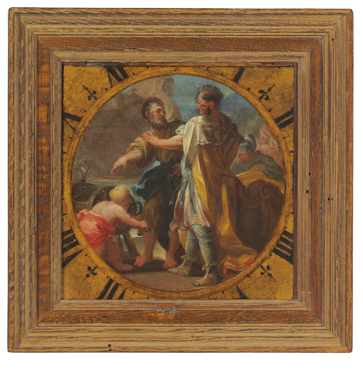 Archimedes esitteli keksintöään Syrakusan kuninkaalle Hieronille tekijältä Domenico Antonio Vaccaro