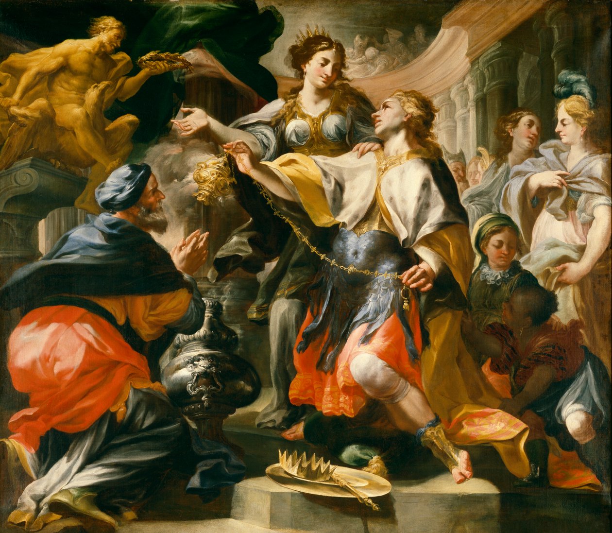 Salomon palvoo pakanajumalia, n. 16951700 tekijältä Domenico Antonio Vaccaro
