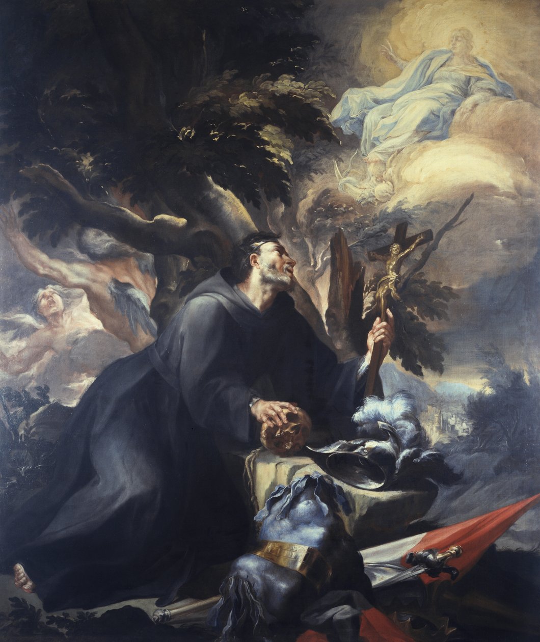 William Of Aquitaine In Penance, öljy kankaalle tekijältä Domenico Antonio Vaccaro