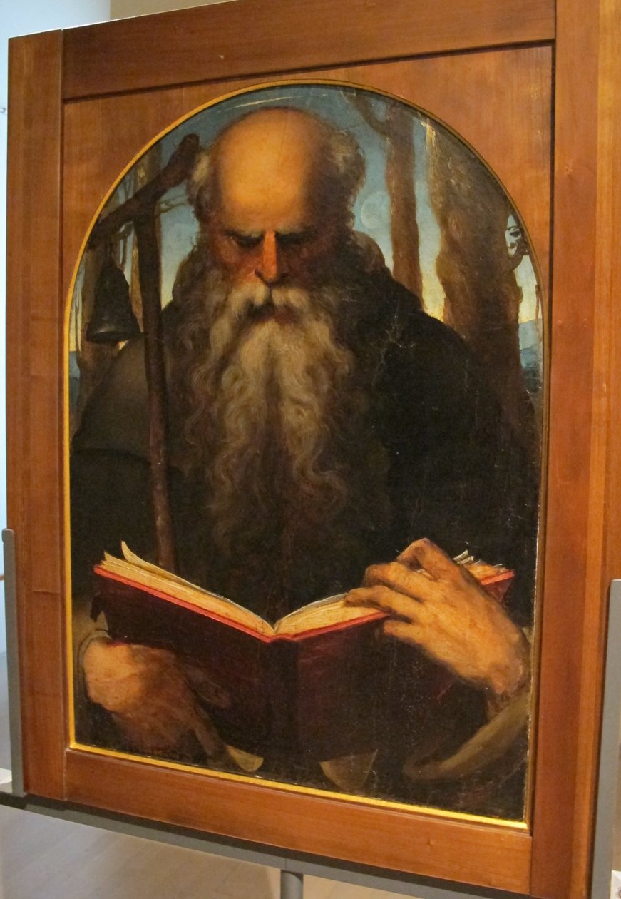 Baccafumi, cataletto s. a. abaten yhtiön vainajan puolesta, 1538-40, Antonio abate legente. tekijältä Domenico Beccafumi