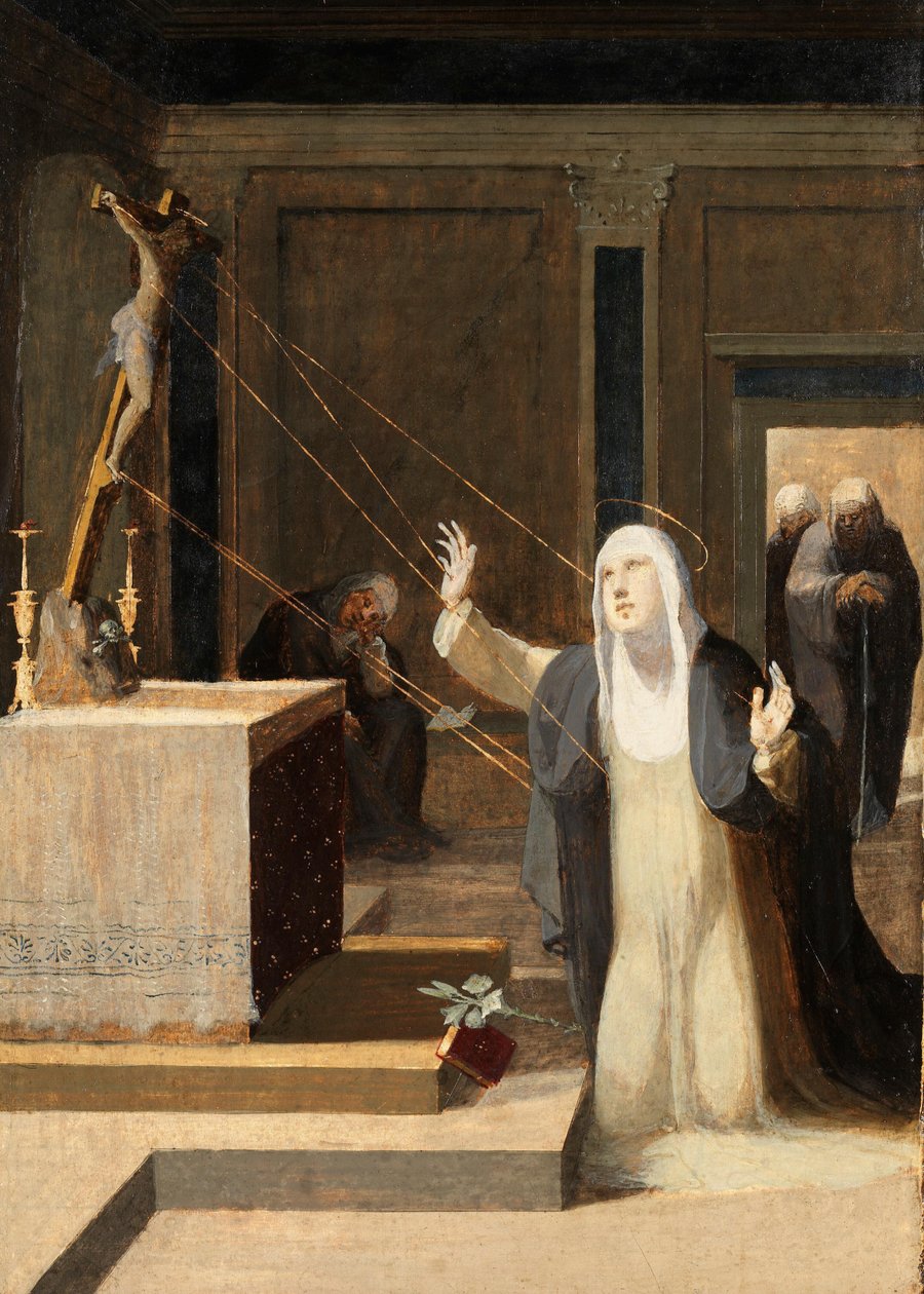 Beccafumi - Pyhä Katariina vastaanottaa stigmatat, 1545 tekijältä Domenico Beccafumi