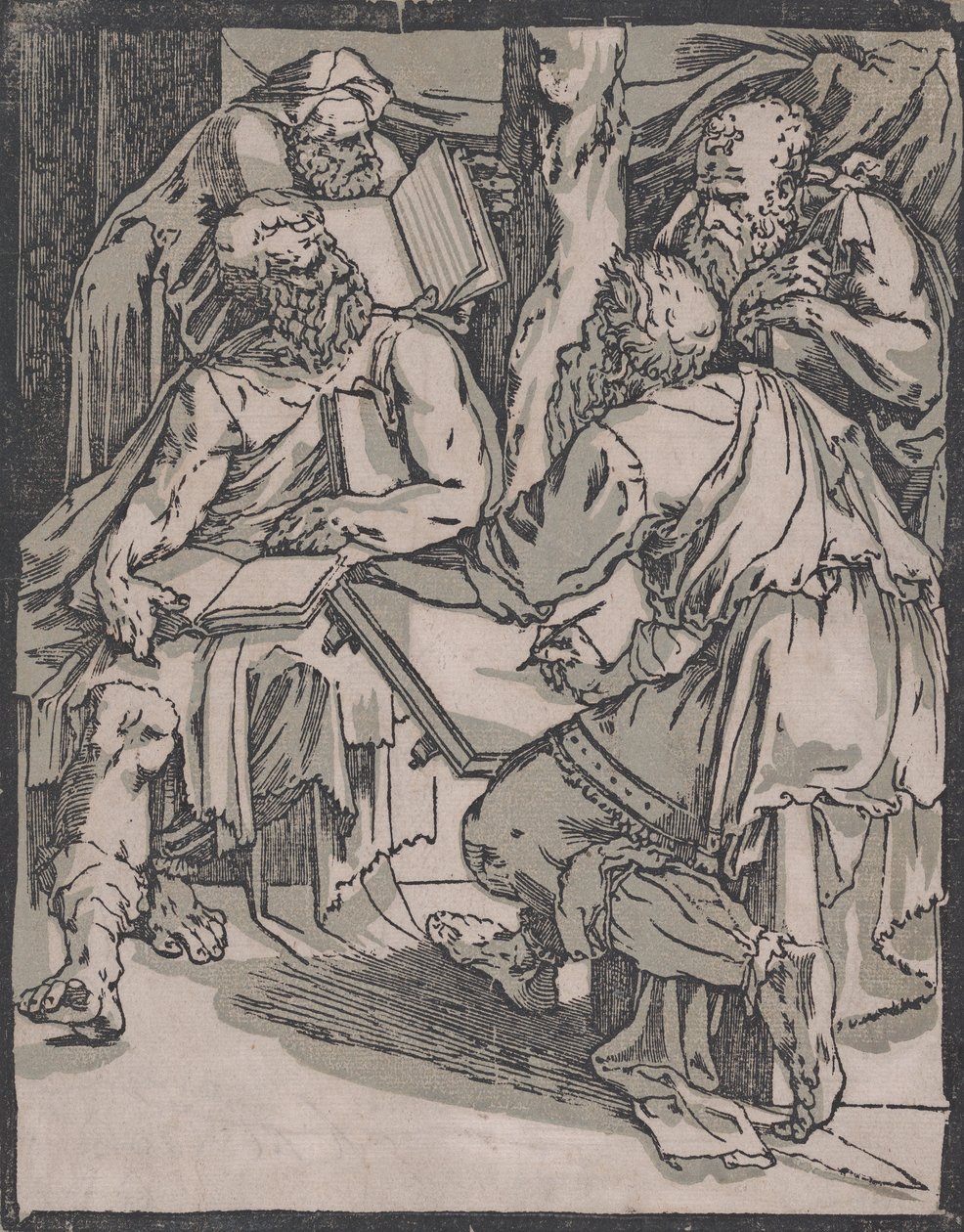 Neljä kirkon tohtoria, n. 1540-1550. tekijältä Domenico Beccafumi