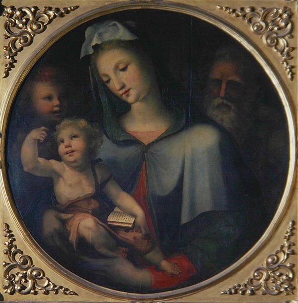 Pyhä perhe nuoren Johannes Kastajan kanssa, n. 1518 (öljy paneelille) tekijältä Domenico Beccafumi