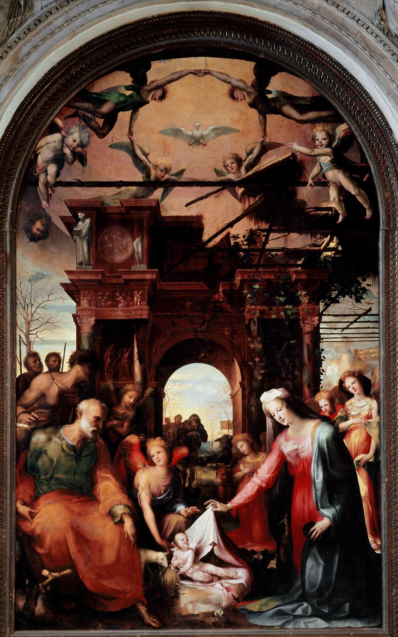 Syntymä. Domenico Beccafumin (1486-1551) maalaus tekijältä Domenico Beccafumi