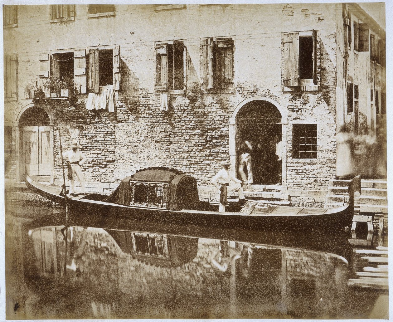 Gondoli Venetsiassa, noin 1855 tekijältä Domenico Bresolin